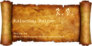 Kalocsay Valter névjegykártya
